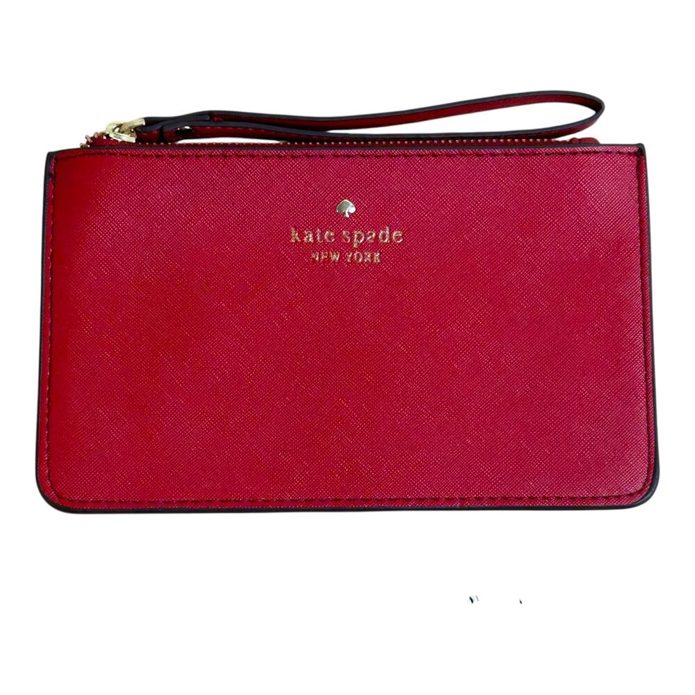 Kate Spade New York Lucy Medium L-Zip Wrislet Red Saffiano Leather